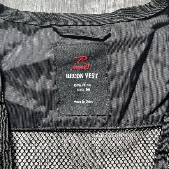 Black Nylon Rothco Recon Vest Size M - Picture 2 of 6